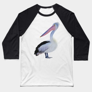 White Pelican illustration. Beach themed art, great gift for bird lovers Baseball T-Shirt